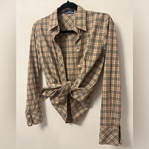 Burberry Sanyo Shokai classic check button down collared shirt size 38